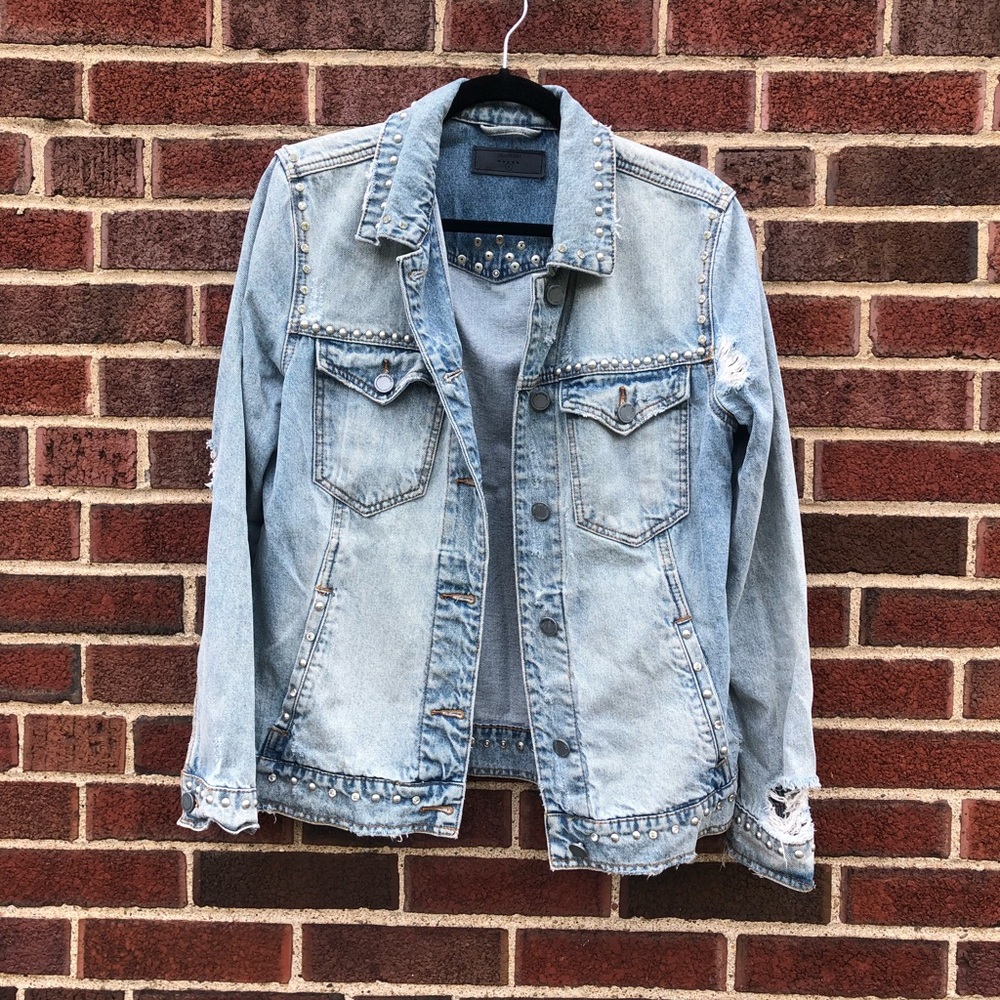 Blank NYC Studded and Bedazzled Jean Jacket Size S